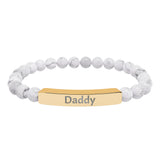 Bracelet Engraved Daddy - Natural Stone