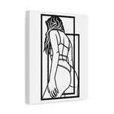 Minimalist BDSM Line Art Framed Canvas | Modern Dominance & Submission Wall Art | Bedroom Decor