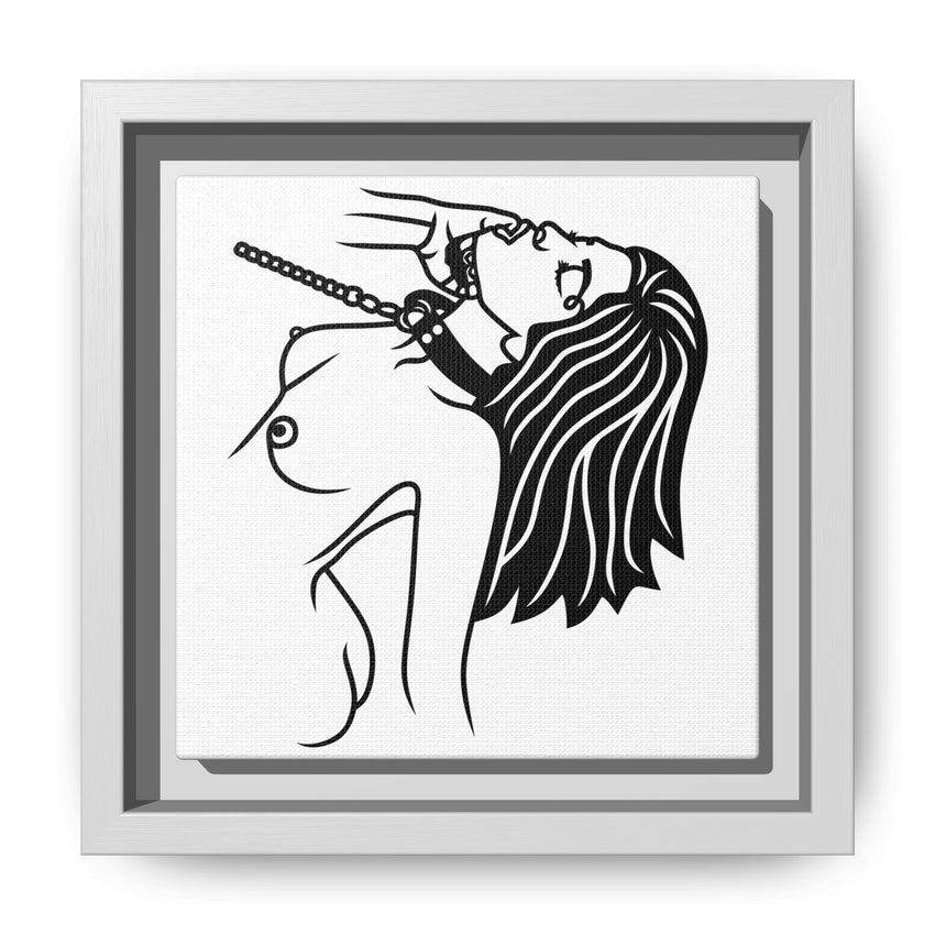 Minimalist BDSM Line Art Framed Canvas | Ball Gag Wall Art | Modern Alternative Lifestyle Décor