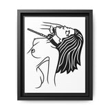 Minimalist BDSM Line Art Framed Canvas | Ball Gag Wall Art | Modern Alternative Lifestyle Décor