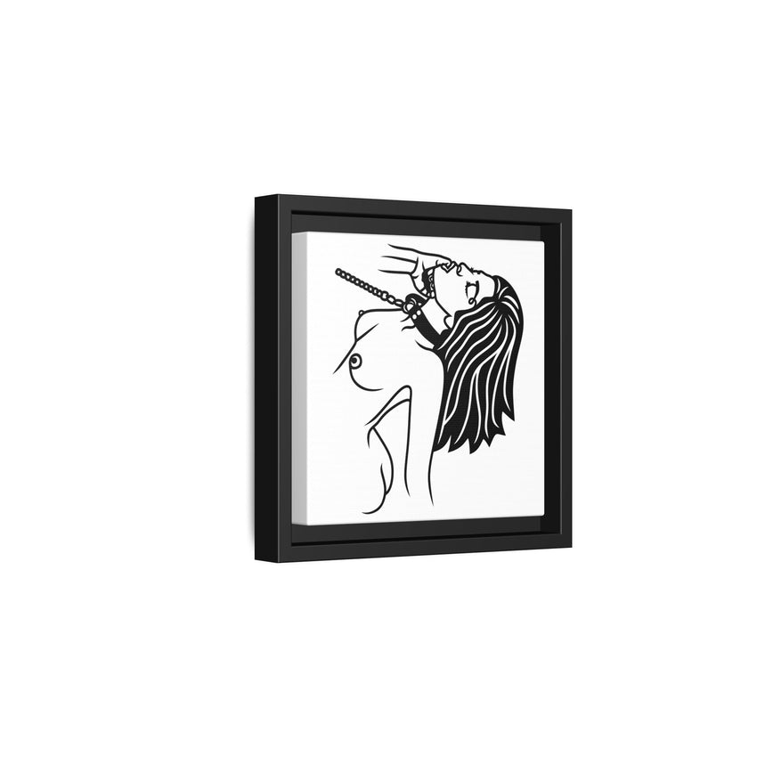 Minimalist BDSM Line Art Framed Canvas | Ball Gag Wall Art | Modern Alternative Lifestyle Décor