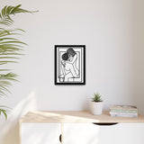 Lovers Line Art Framed Canvas | Romantic Couple Wall Art | Modern Bedroom Décor