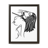 Minimalist BDSM Line Art Framed Canvas | Ball Gag Wall Art | Modern Alternative Lifestyle Décor