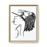 Minimalist BDSM Line Art Framed Canvas | Ball Gag Wall Art | Modern Alternative Lifestyle Décor