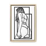 Minimalist Sensual Line Art Framed Canvas | Modern Feminine Wall Art | Bedroom Decor