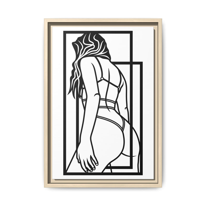 Minimalist Sensual Line Art Framed Canvas | Modern Feminine Wall Art | Bedroom Decor