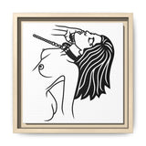 Minimalist BDSM Line Art Framed Canvas | Ball Gag Wall Art | Modern Alternative Lifestyle Décor