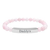 Daddy's DDlg Submissive Engraved Stone Stretch Bracelet