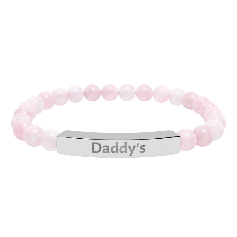 Daddy's DDlg Submissive Engraved Stone Stretch Bracelet