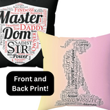 Dom and Sub Word Art Square Pillow