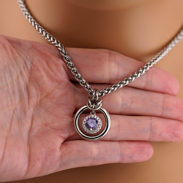 Amethyst Halo O-Ring Day Collar – Seductive Submissive Jewelry