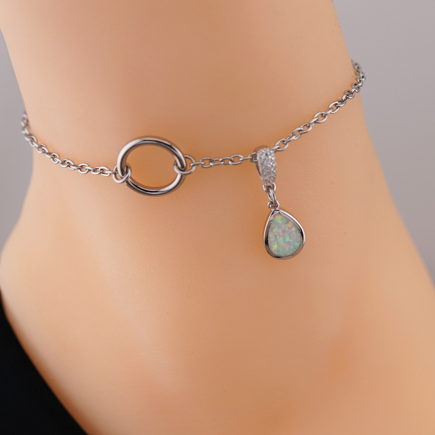 Opal O Ring Anklet