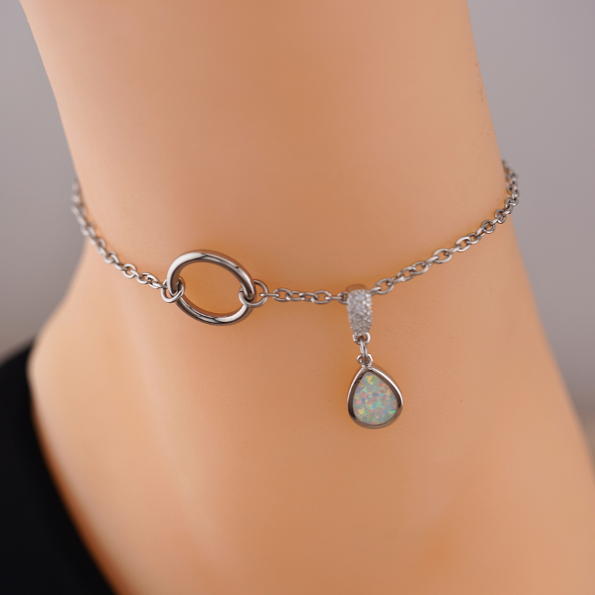 Opal O Ring Anklet