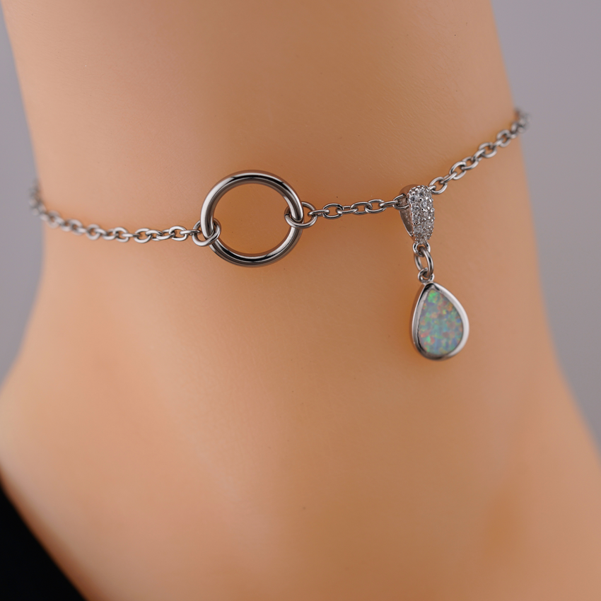 Opal O Ring Anklet