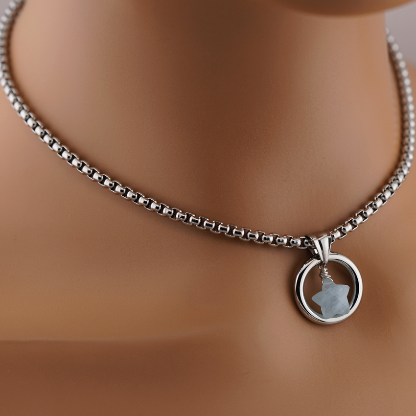 Witchy Submissive Day Collar – Aquamarine Star