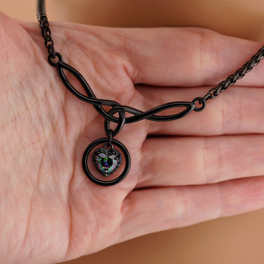 Black Celtic O Rainbow Heart Day Collar – Submissive Jewelry