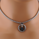 Witchy Submissive Day Collar – Black Druzy Quartz Agate Star