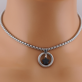 Witchy Submissive Day Collar – Black Druzy Quartz Agate Star