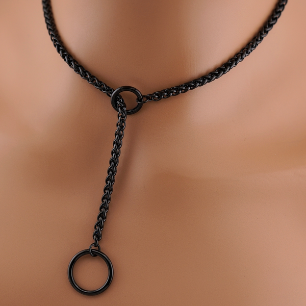 Choker Lariat Black O Ring