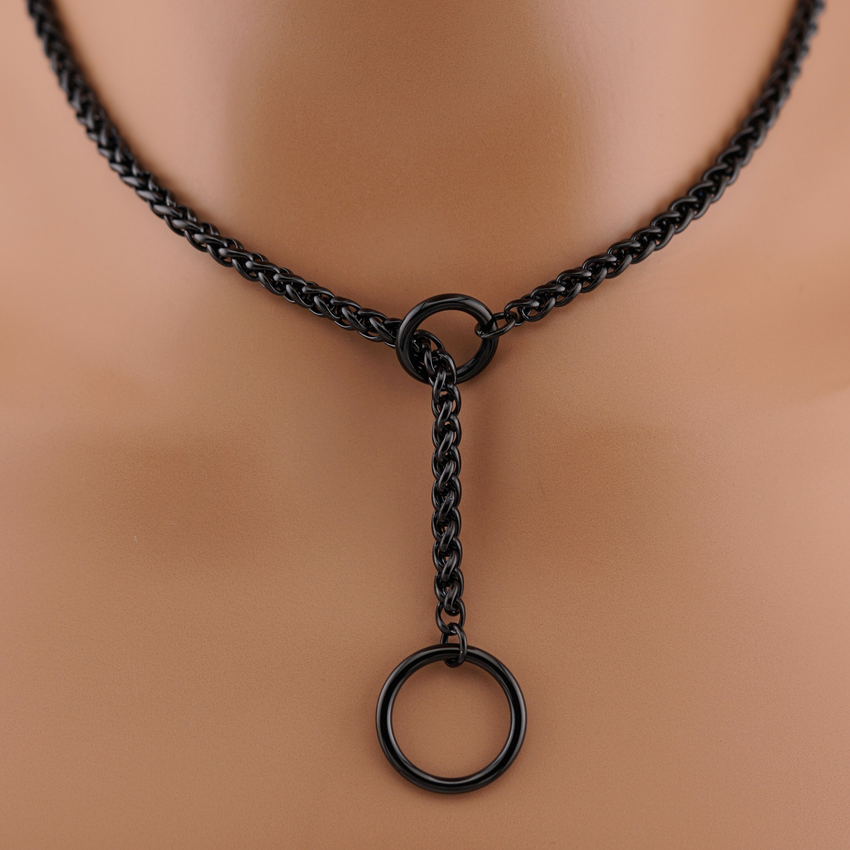 Choker Lariat Black O Ring