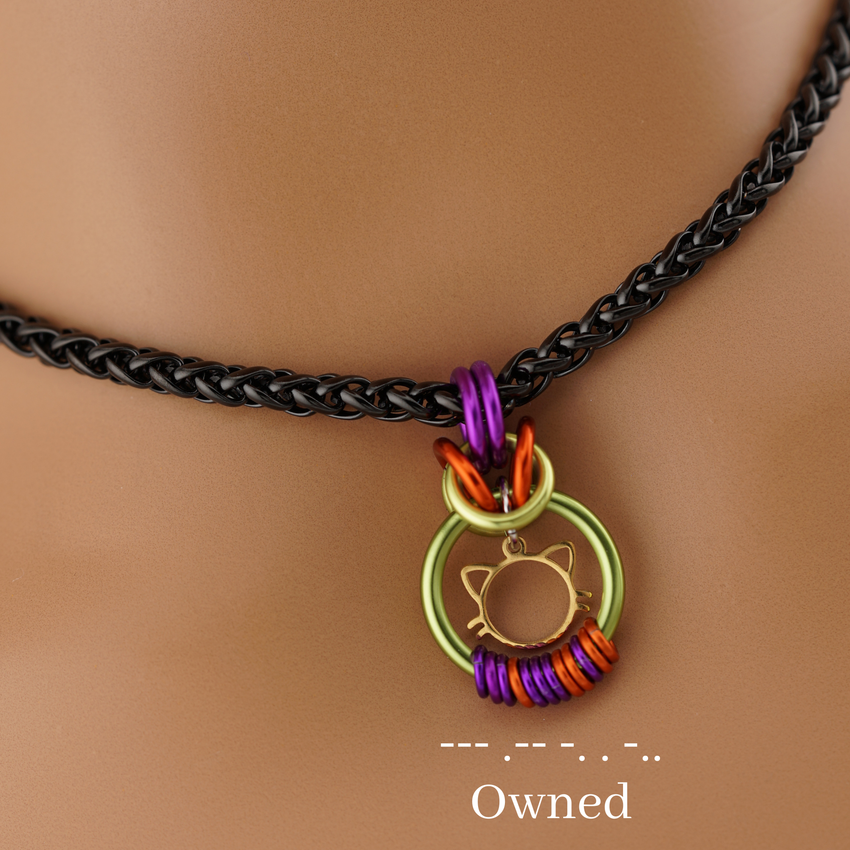 Halloween Kitten Morse Code Day Collar