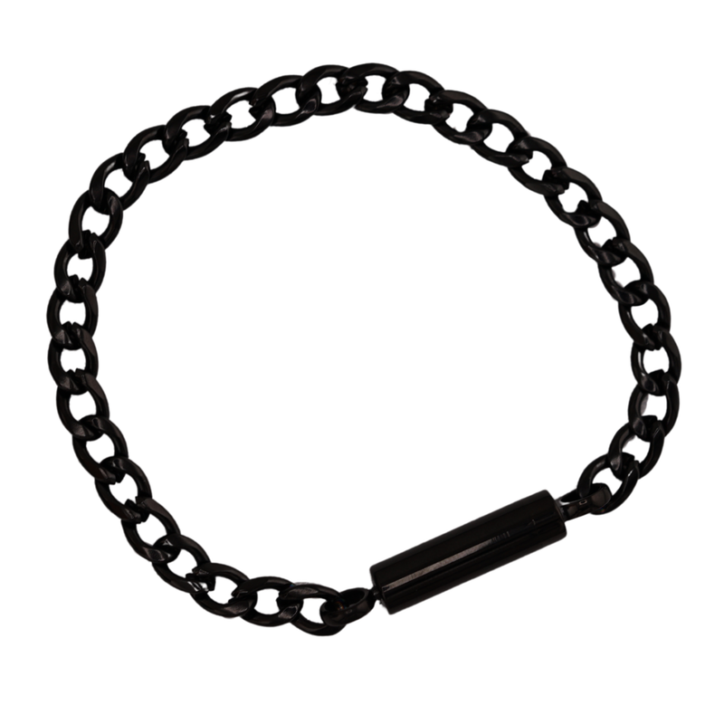 New Swivel Style Hidden Key Black Cuban Chain Bracelet