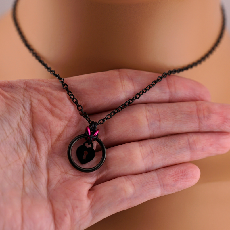 Submissive Day Collar – Custom Heart Lock Necklace