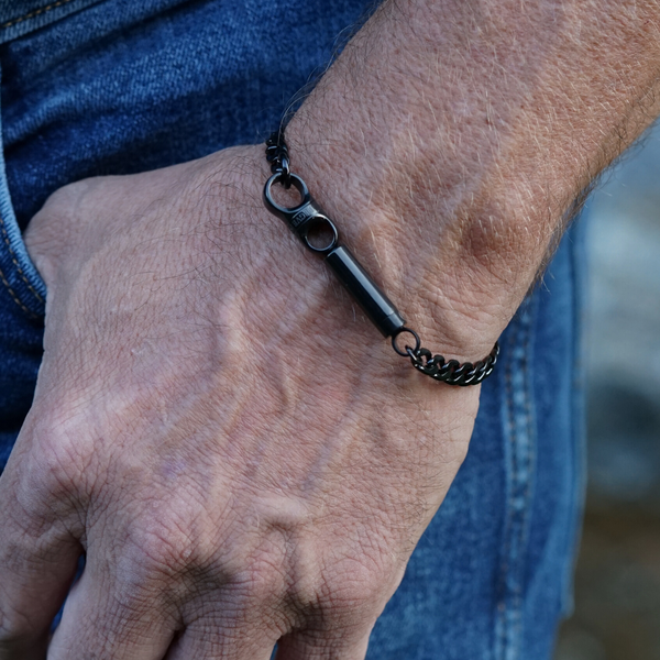 Hidden Key Black Cuban Chain Bracelet