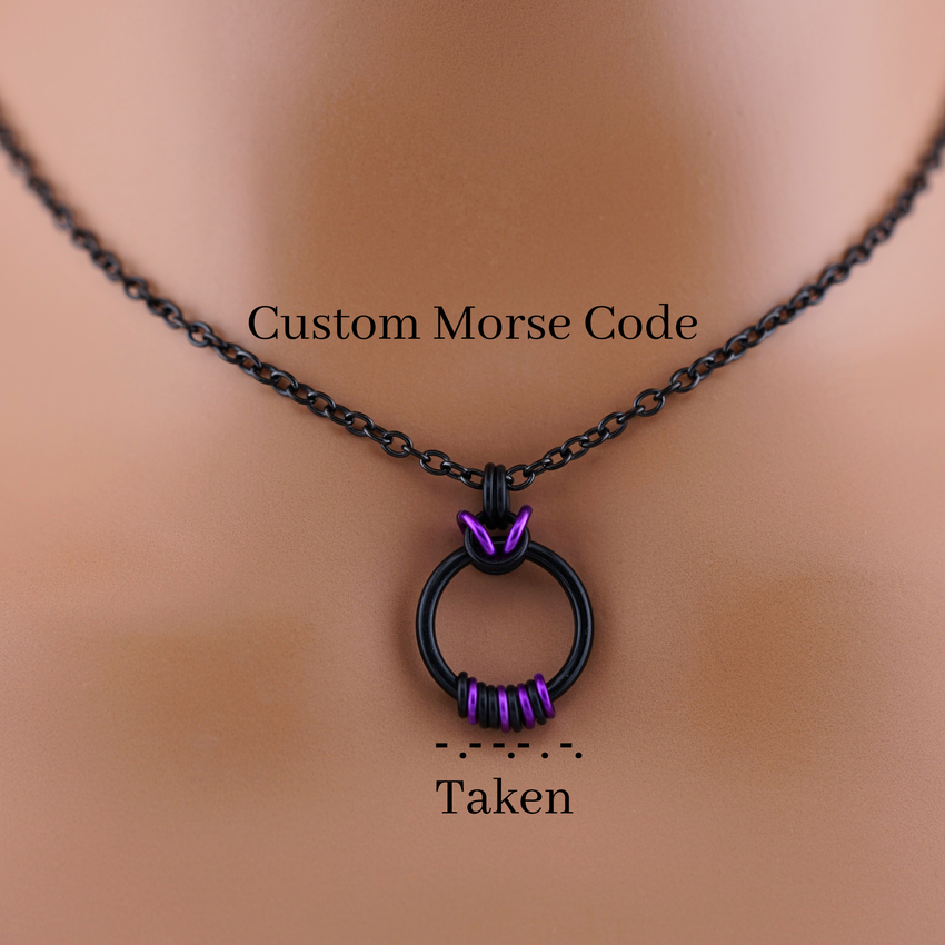 Black Morse Code Day Collar