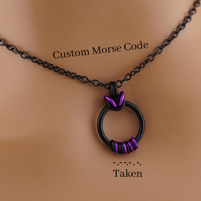 Black Morse Code Day Collar