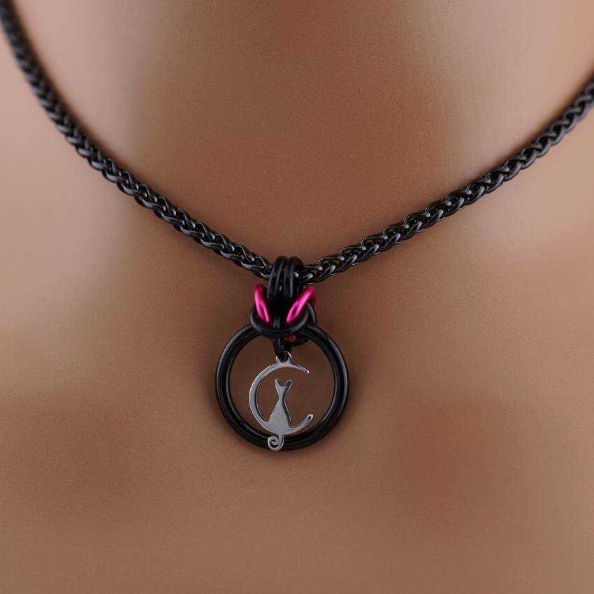 Kitten Moon Day Collar – Submissive / Witchy BDSM O-Ring Necklace
