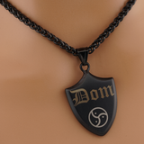 Personalized Dominant Shield Pendant – Black Stainless Steel Triskelion Day Collar Necklace
