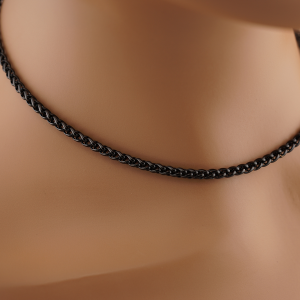 Black Wheat Chain Necklace 4mm