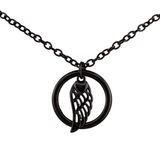 Angel Wing & Heart O-Ring Necklace