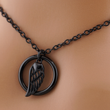Angel Wing & Heart O-Ring Necklace