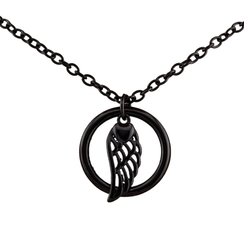 Angel Wing & Heart O-Ring Necklace