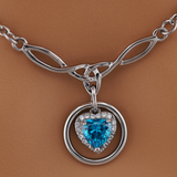 Celtic O Ring Collar with Blue Topaz Heart