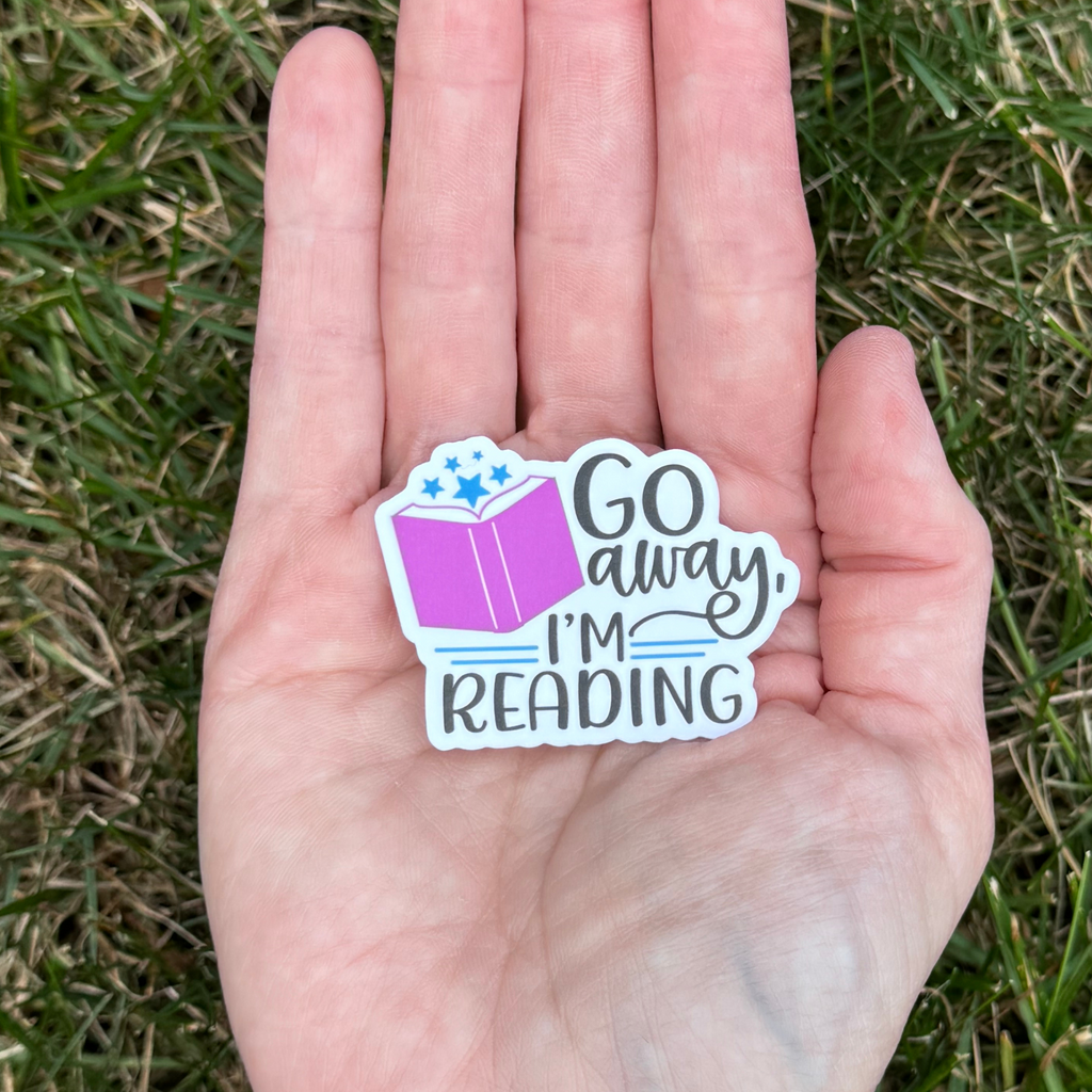 Go Away I'm Reading Sticker – Captive Collars