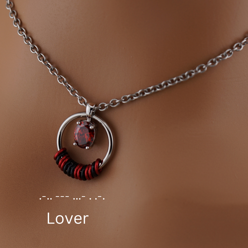 Celtic O ring Morse Code Submissive Collar – Captive Collars