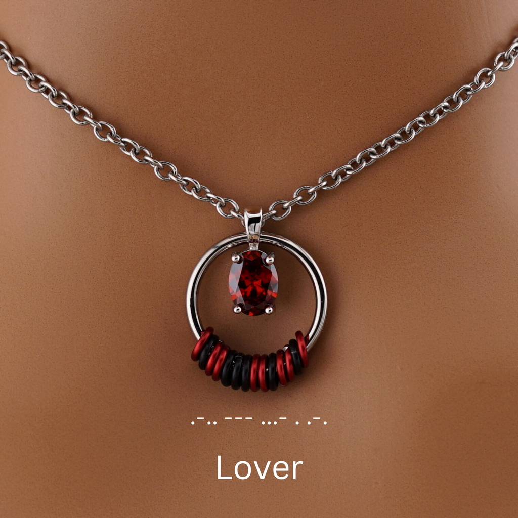 Celtic O ring Morse Code Submissive Collar – Captive Collars
