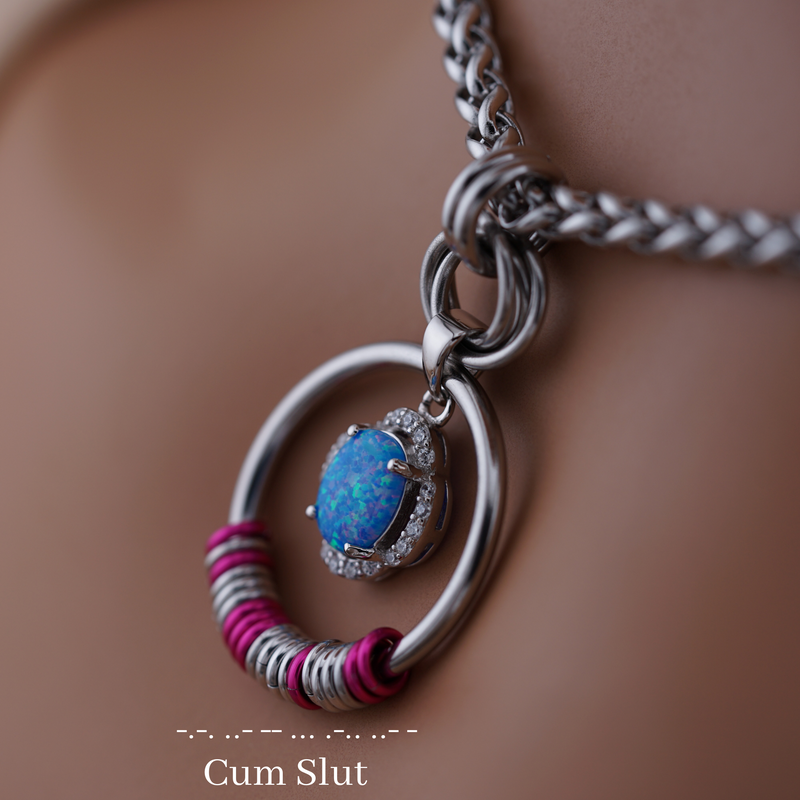 Celtic O ring Morse Code Submissive Collar – Captive Collars