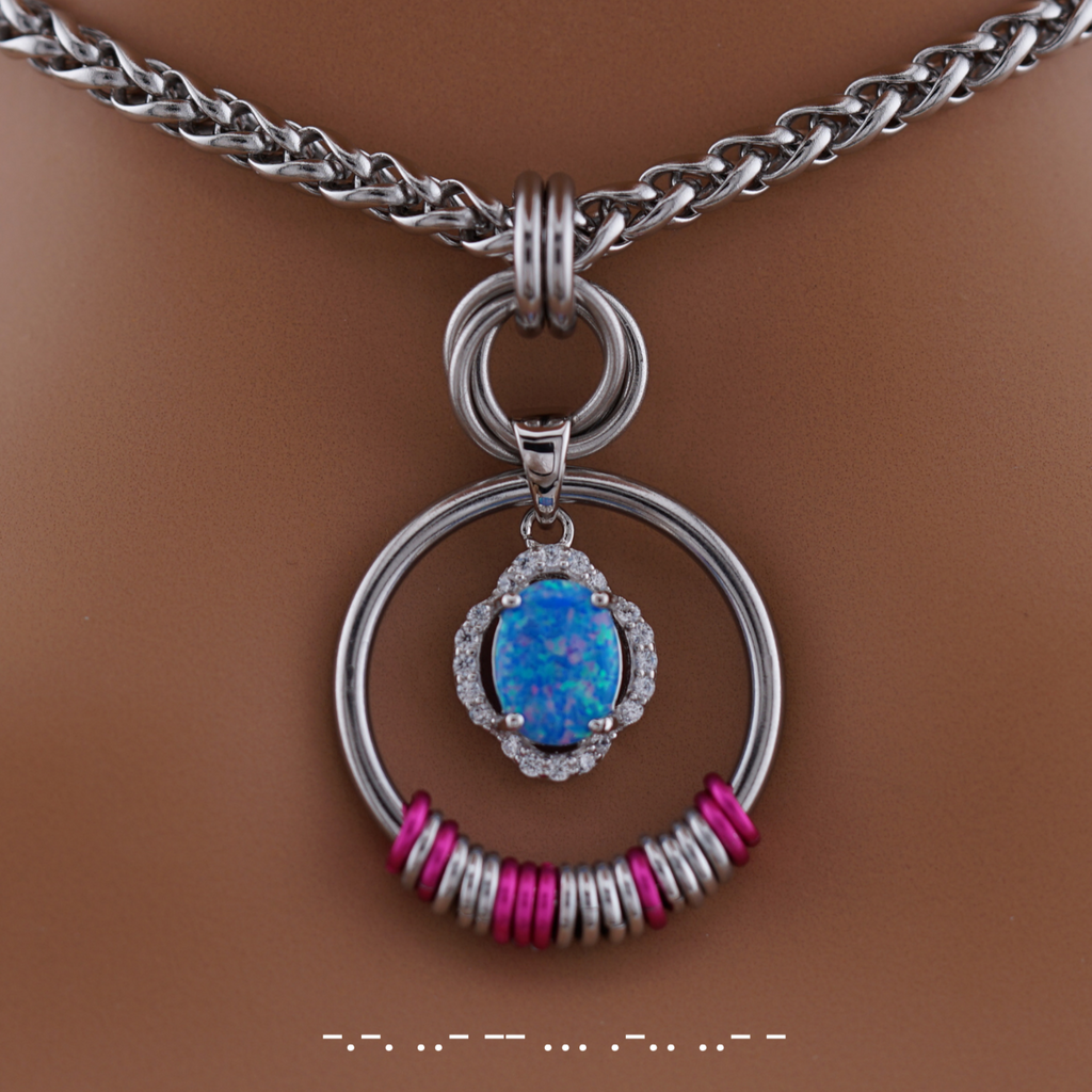 Celtic O ring Morse Code Submissive Collar – Captive Collars