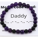 Amethyst Daddy Morse Code Bracelet