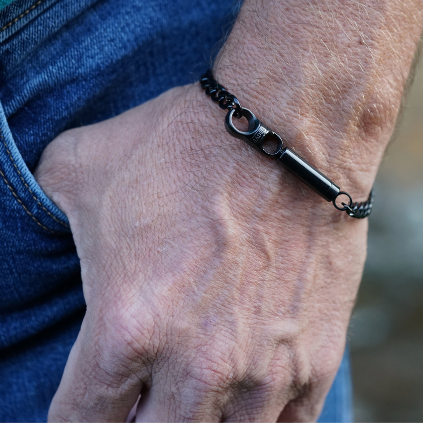 Hidden Key Black Cuban Chain Bracelet