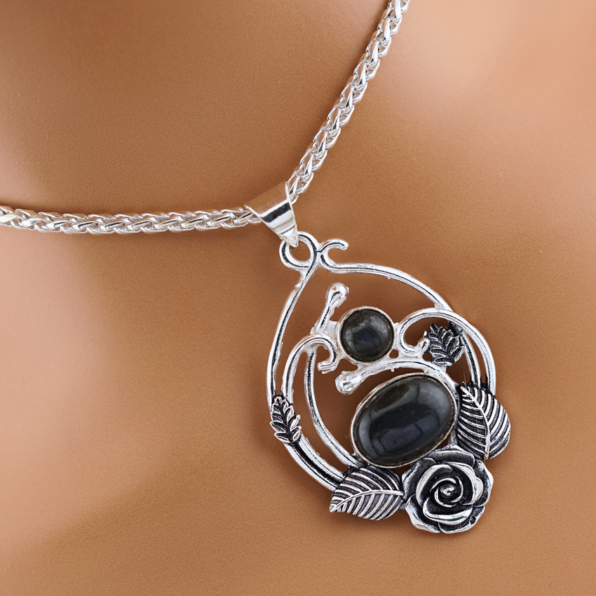 Victorian Sterling Silver Labradorite Day Collar