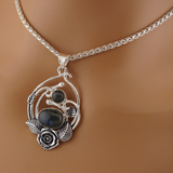 Victorian Sterling Silver Labradorite Day Collar