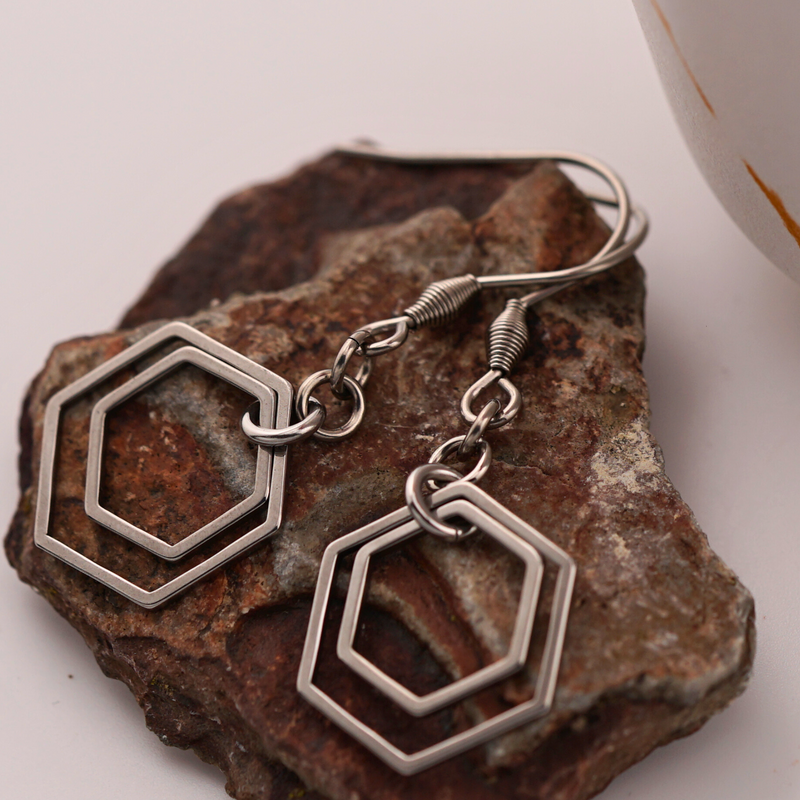 Double Geometric Earrings