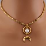 Witchy Gold O-Ring Pearl Day Collar