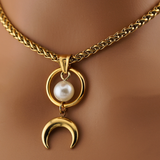 Witchy Gold O-Ring Pearl Day Collar