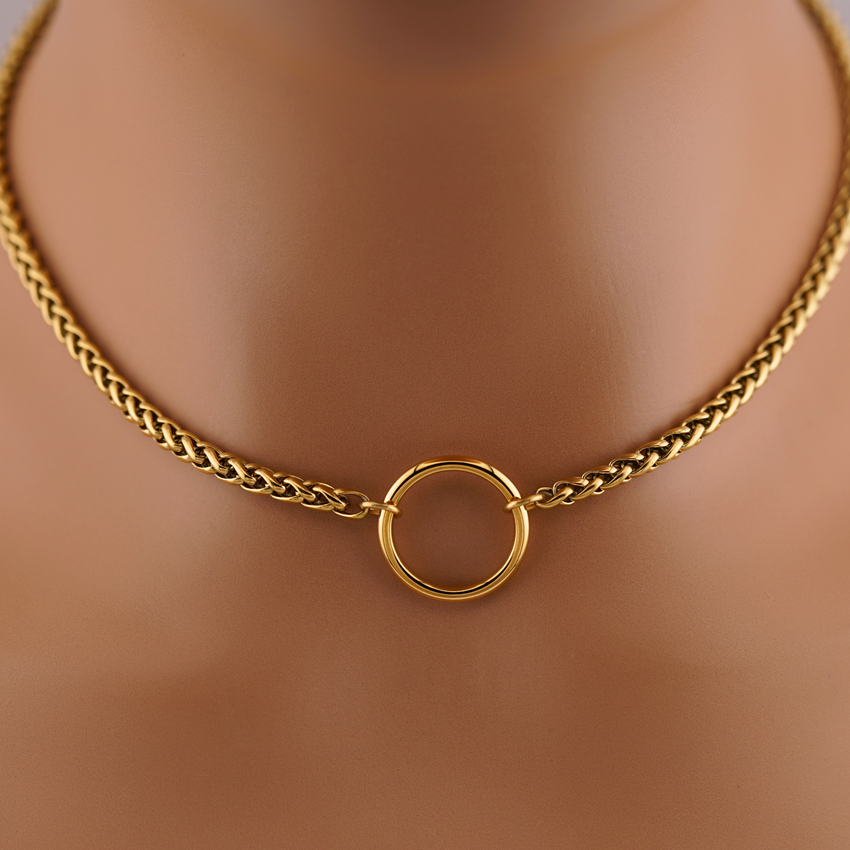 Gold O Ring Wheat Chain